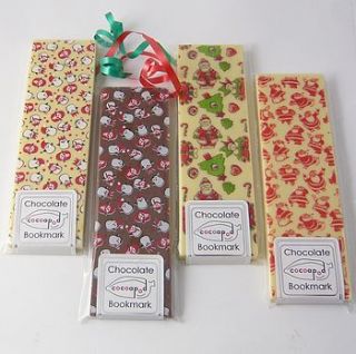 christmas chocolate bookmark by chocolate by cocoapod chocolate