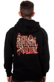 7th Letter Men's The Neon Girls Zip Up Hoody Small Black at  Mens Clothing store