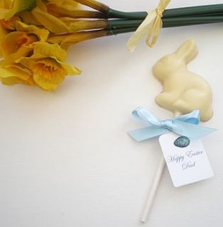 personalised mini chocolate rabbit lollipop by edgeinspired