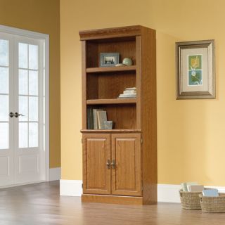 Orchard Hills Library Bookcase with Doors in Carolina Oak
