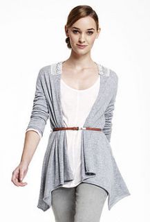 fine cashmere lace panel cardigan by cocoa cashmere