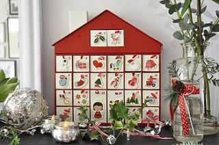 vintage style christmas house advent calendar by belier