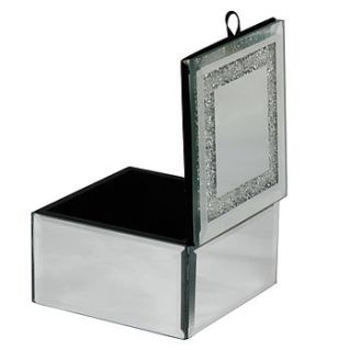 mirrored trinket box made with swarovski crystals by diamond affair
