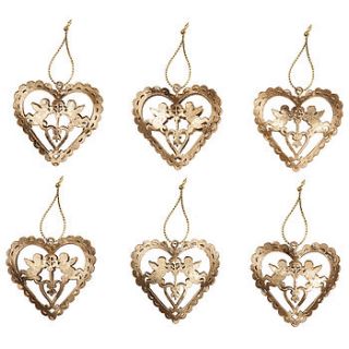 gold heart & cherub christmas decorations by the contemporary home