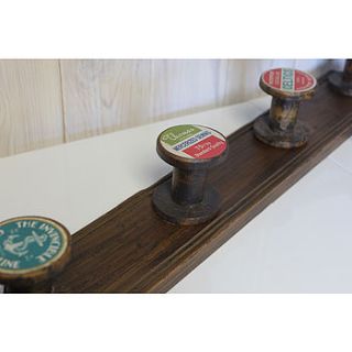 large wooden spool coat rack by lindsay interiors