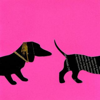 in out dachshund card by poochcards of london pooch