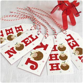 christmas pudding gift tags by joanne holbrook originals