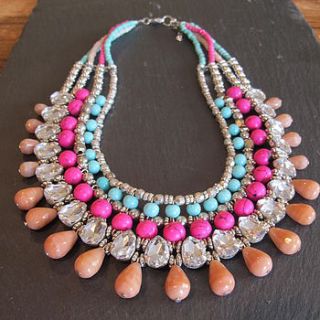 brightly coloured statement necklace by molly & pearl