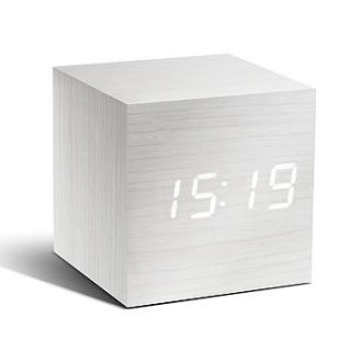 cube white click clock by gingko electronics