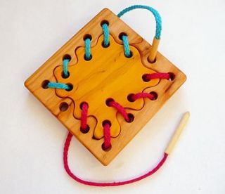 tailor set wooden montessori lacing toy by wooden toy gallery