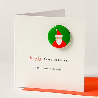 santa christmas card with badge by think bubble