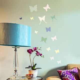 'colourful butterfly' wall sticker set by oakdene designs
