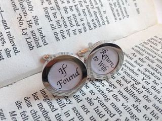 if found return to wife cufflinks by lily bella