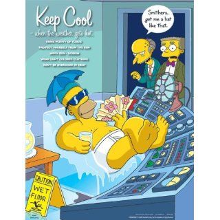 Simpsons Seasonal Safety Poster   Keep Cool When the Weather Gets Hot Industrial Warning Signs