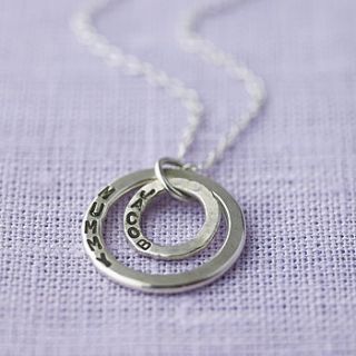 personalised silver hoops necklace by posh totty designs boutique