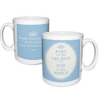 personalised best dad or grandad mug by sleepyheads