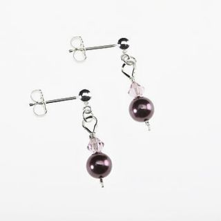 handmade crystal and pearl earrings by rosie willett designs