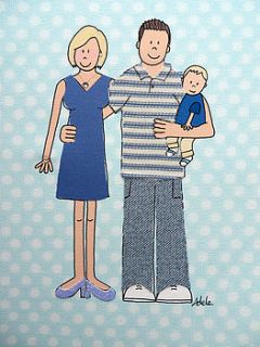 personalised family picture by delly doodles