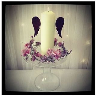 decorative angel wings candle decoration by made with love designs ltd