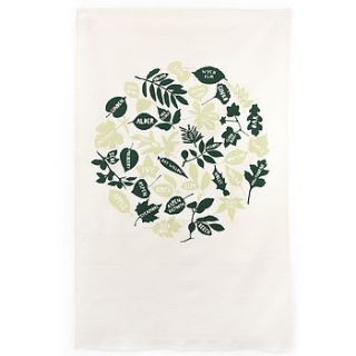 leaves tea towel by particle press and the thousand paper cranes