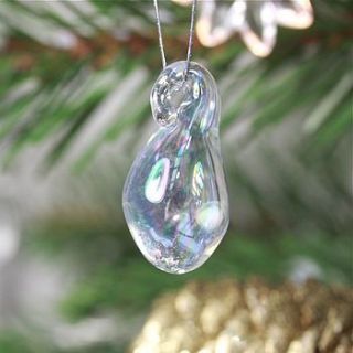 iridescent little glass drop bauble by lisa angel homeware and gifts