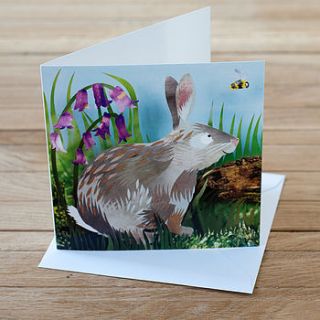 rabbit greetings card by kate slater