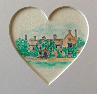 handpainted house portrait by sioned ap gareth