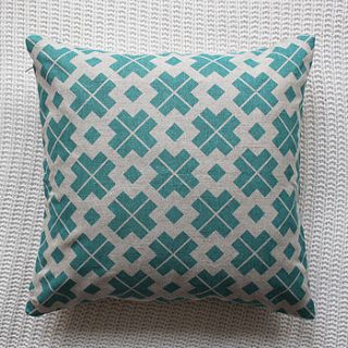 patterned linen cushion cover by silk & burg