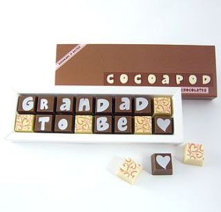 personalised chocolates for grandads by chocolate by cocoapod chocolate