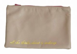 'makeup' leather cosmetic bag by kiss her