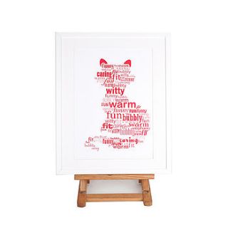 personalised cat poster print by jasmine and coco