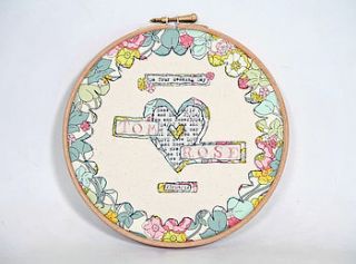 personalised wedding day embroidery hoop art by the house of jam and weasel