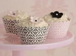 pack of twelve damask cupcake wrappers by just bake