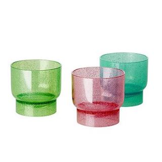 set of three picnic glasses with glitter by little baby company