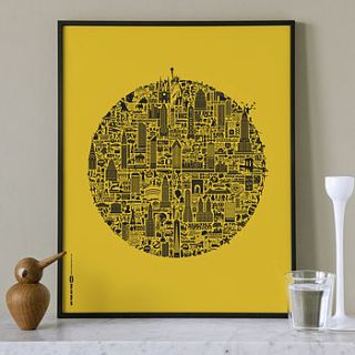 typographic new york map print by nickprints