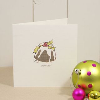 'sent for christmas with love' pudding card by miss sammie designs