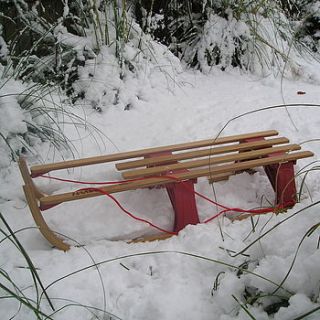 traditional wooden toboggan by planet apple