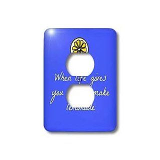 lsp_172429_6 Xander funny sayings   when life gives you lemons, make lemonade, blue, yellow   Light Switch Covers   2 plug outlet cover    