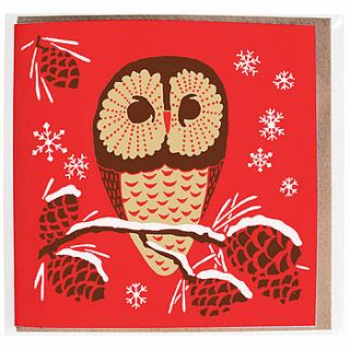 christmas owl card by solitaire