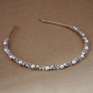 pearl and diamante bridal headband by melissa morgan designs