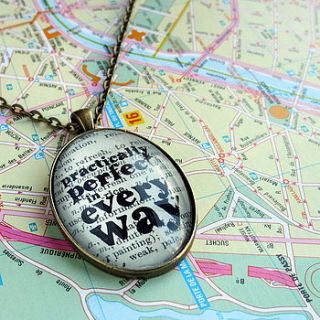 practically perfect quote pendant by bookishly