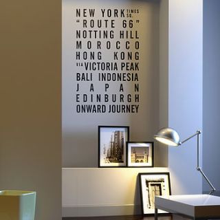personalised bus blind wall sticker by sunny side up