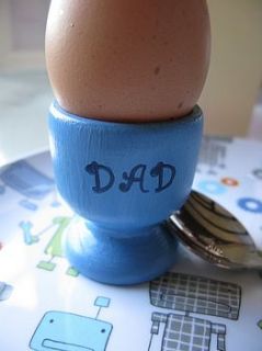 'dad' hand painted egg cup by mollycupcakes