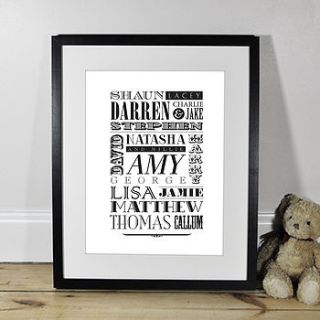 names personalised print by quotography