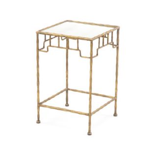 Twos Company Golden Bamboo Antique Mirror Nesting Tables (Set of 3)