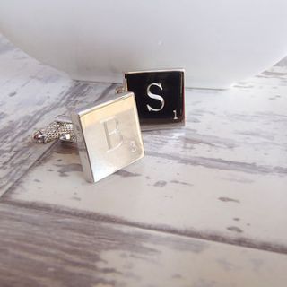 letter tile cufflinks by evy designs