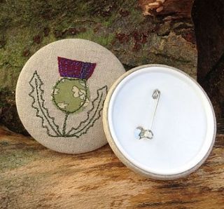 embroidered thistle badge by caroline watts embroidery