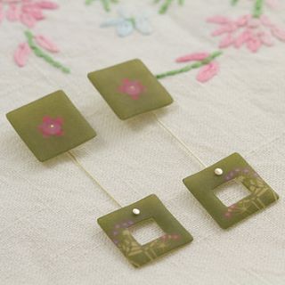 square drop earrings by dollybird prints