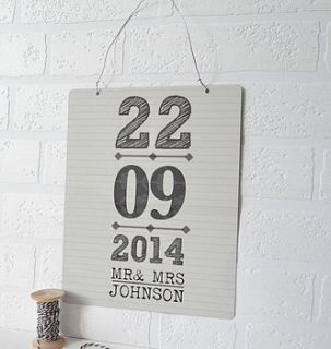 personalised mr and mrs metal sign by tilliemint loves