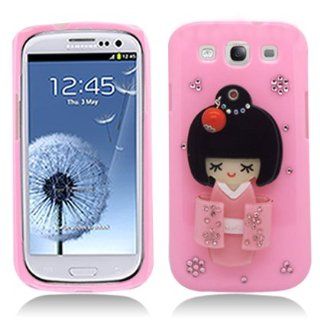 SAM Galaxy S III I9300 (AT&T/Verizon/Sprint) Case w/ Kimono Girl Mirror, Pink Cell Phones & Accessories